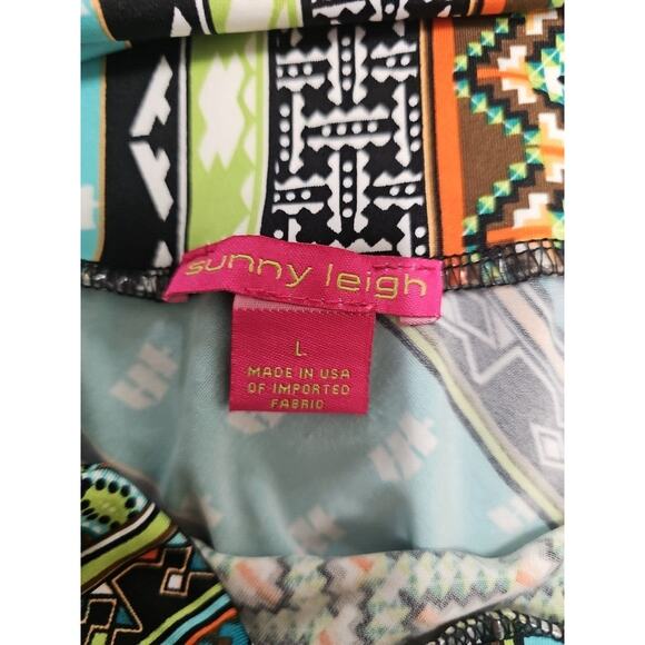 Sunny Leigh Maxi Skirt Large Mixed Print Stripe Aztec Boho Gypsy Stretch - Picture 4 of 8